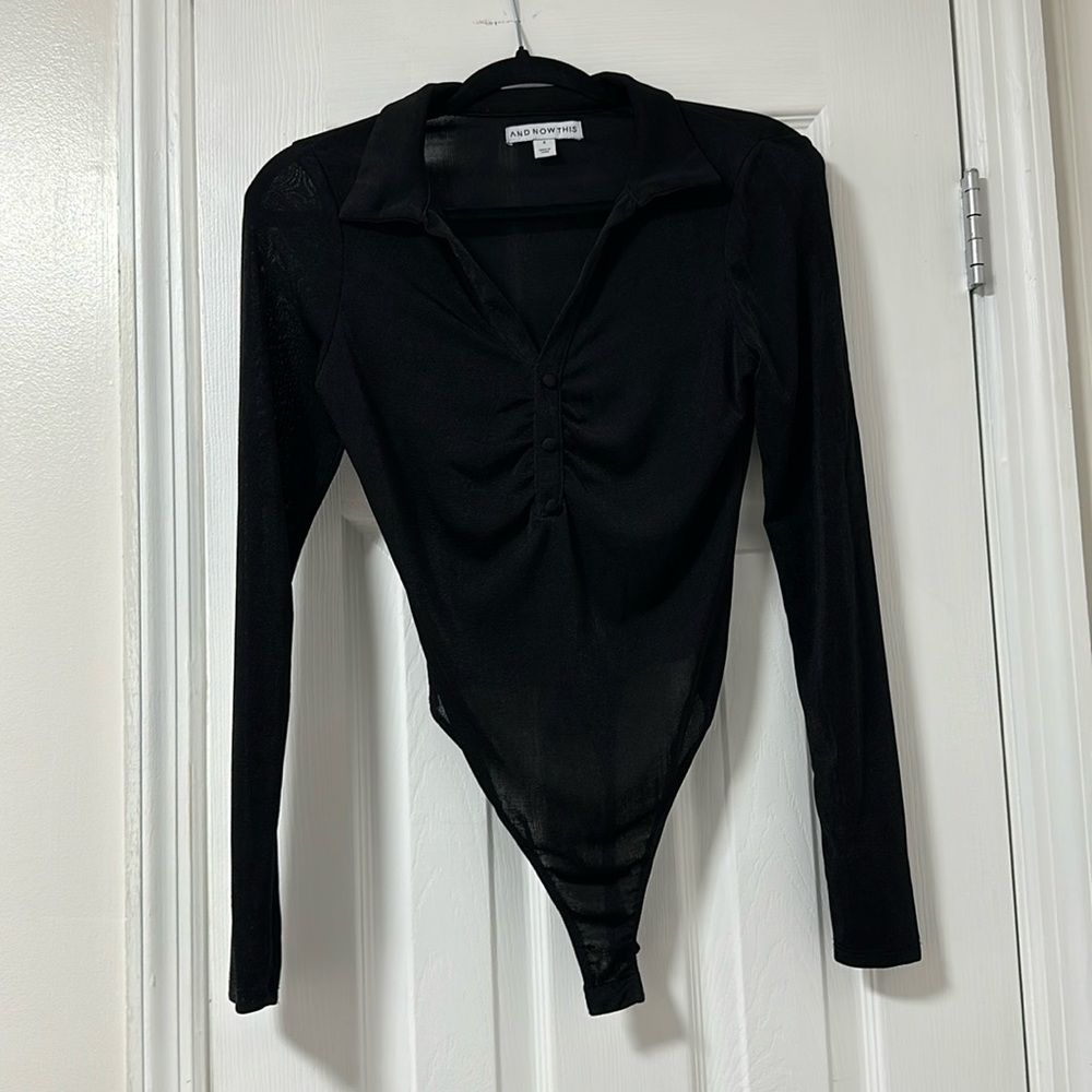 And Now This Black Mesh Bodysuit - Small